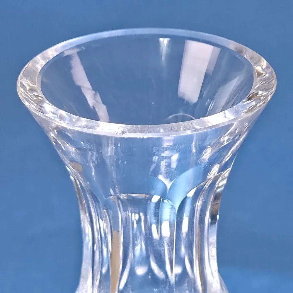 Rogaska Gallia Crystal Violet Bud Vase Etched Floral Diamond Cut Luxury Glass 4